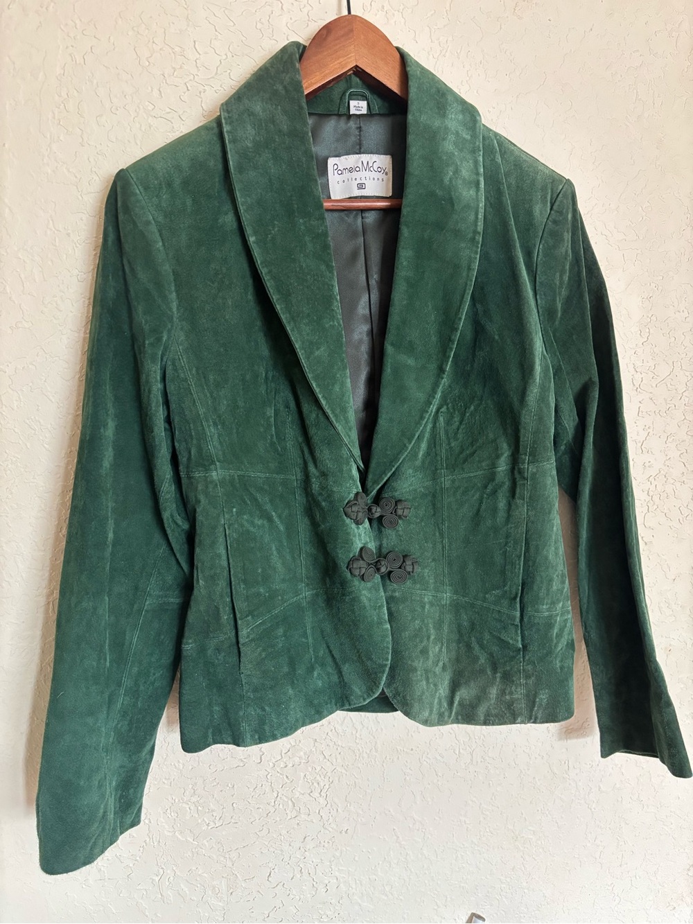 Pamela McCoy Forest Green Suede Blazer Jacket